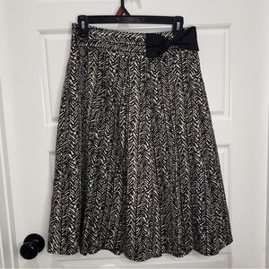 Zara Ultra High Rise Pleated Midi Skirt Zebra Print Bow Size S Orig $70